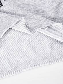 2pcs/Set Oversized Elegant Cold Shoulder Long Sleeve Sweatshirt For Tween Girls, One Shoulder With White Strap, Ribbed Cuffs, Fashionable Casual Minimalist Style, Suitable For Travel, School, Outings - Multicolor - View 8
