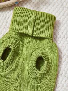PETSIN 1 Piece Of Green Short Autumn And Winter Thick Knitted Windproof Warm Casual Pet Sweater - Green - View 9