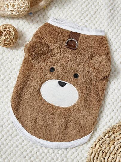 PETSIN 一体式圣诞宠物天鹅绒连帽衫 - 柔软羊毛秋冬背心，配有牵引带扣，节日圣诞老人设计，适合小型犬、猫、幼犬，非常适合室内休闲和户外假日郊游