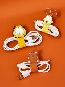 GARFIELD | SHEIN Cartoon Data Cable Storage Clip Travel Earphone Charging Cable Organizing Clip Home Multi-Functional Cute Winding Cable Organizer, Suitable For Various Cable Storage - Multicolor - View 4