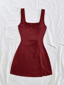 Soleia Đầm ôm sát cơ thể in hoa hở eo cỡ lớn dành cho nữ, dáng ôm tôn dáng, có viền xẻ, thích hợp mặc khi dự tiệc, dạo phố, đi nghỉ, lễ hội âm nhạc, đi biển, trà chiều, mùa hè - Đỏ và trắng - Xem 2