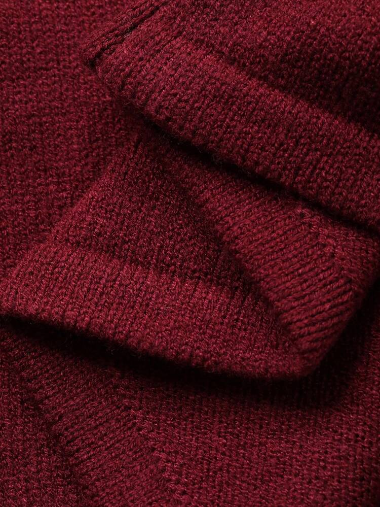 Women's Elegant Solid Color Hollow-Out Knitted Skirt, Autumn/Winter