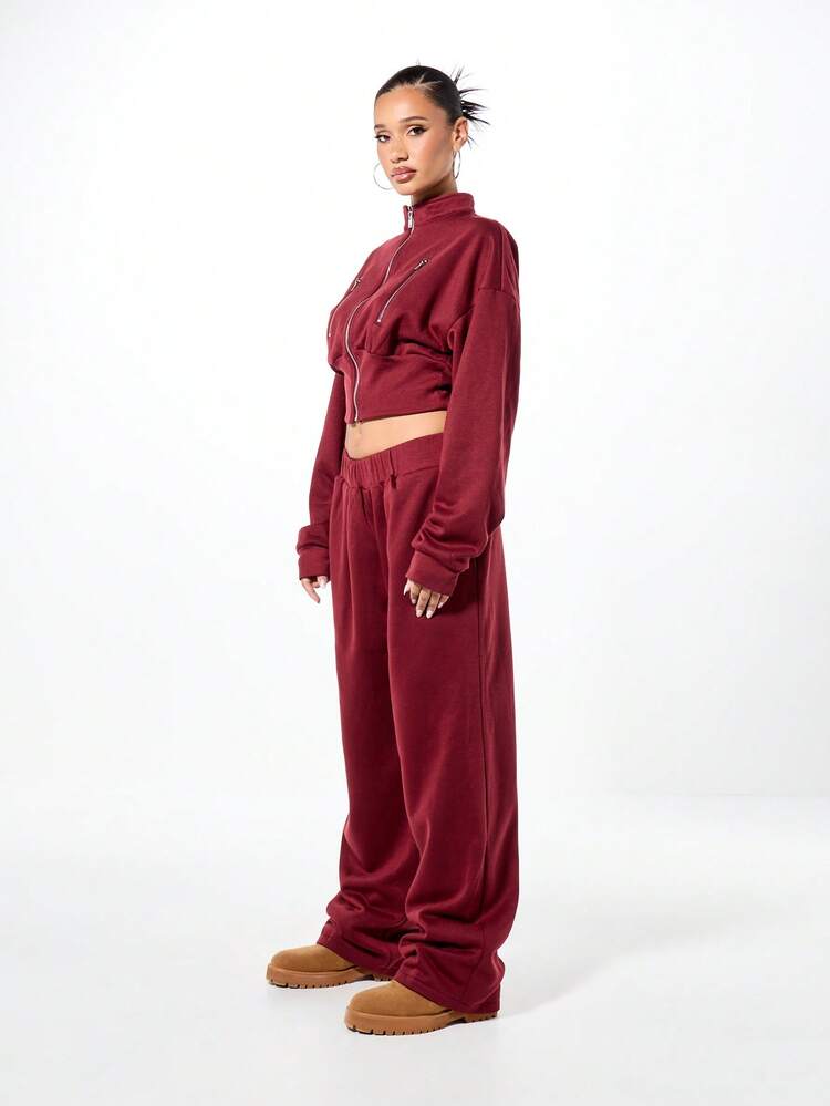 SUMWON WOMEN Flared Sweatpants With Ribbed Waistband