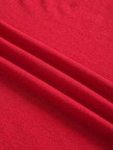 Manfinity RelaxMax 男士圣诞快乐图案T恤，适合家庭聚会、男友礼物 - 紅色 - 查看 6