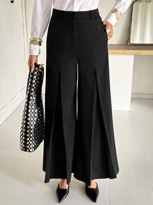 Siren Gaze Calças femininas elegantes e da moda, de cor sólida, com bolso solto