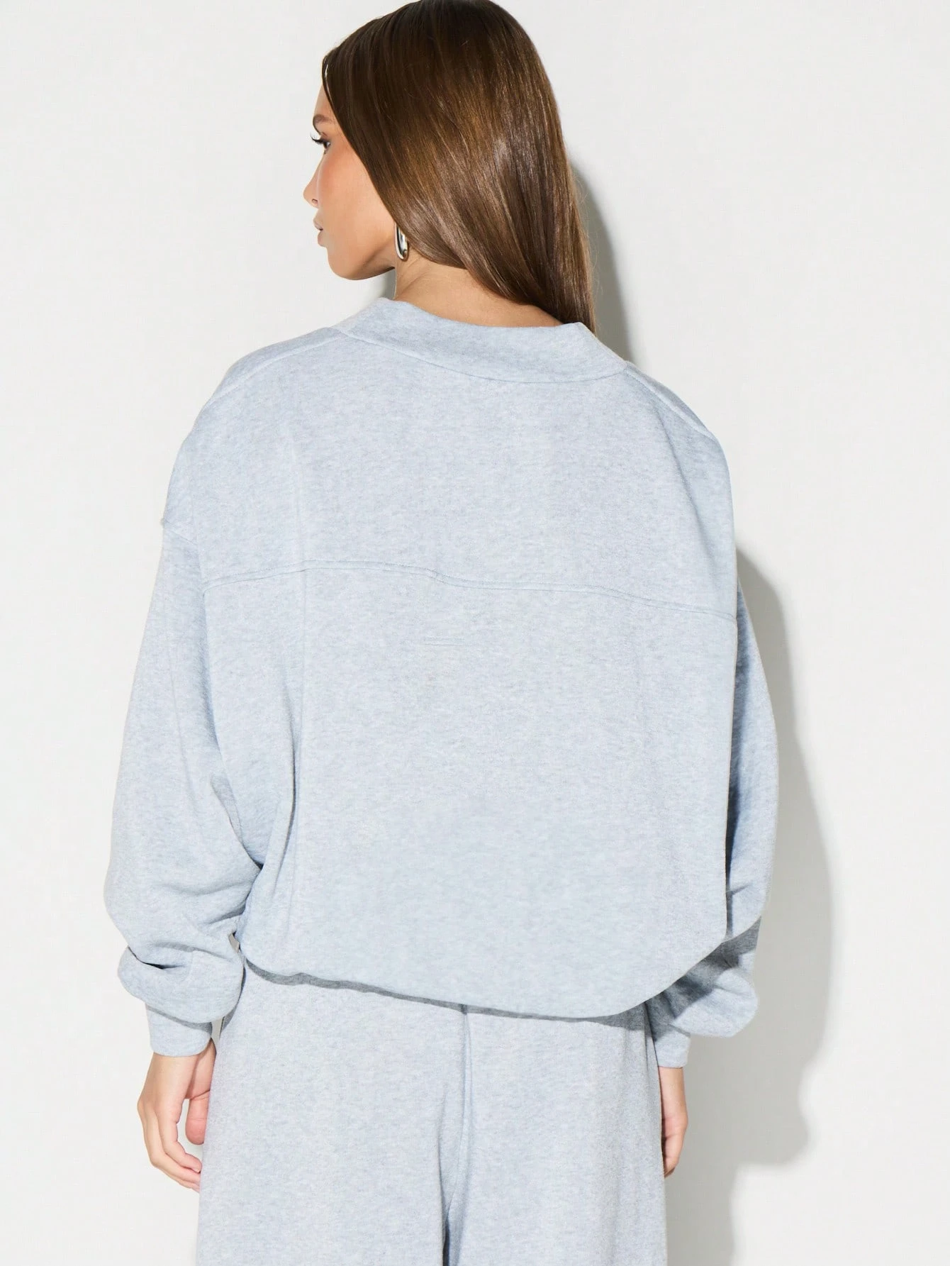 KIZN Oversized V Neck Sweatshirt With Logo