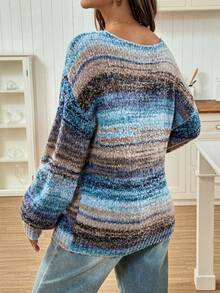 SHEIN Maternity Casual Loose Fit Round Neck Drop Shoulder Long Sleeve Sweater   Winter