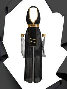 Fantasy Costume Fantasy Costume 女士性感角色扮演内衣套装（连衣裙和腰带），万圣节 - 黑色 - 查看 6