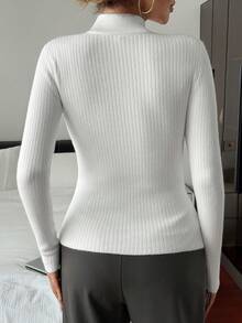 DAZY Thermal Lined Turtleneck Sweater For Women, Slim Fit Pullover Base Layer, Autumn/Winter - Beige - View 2