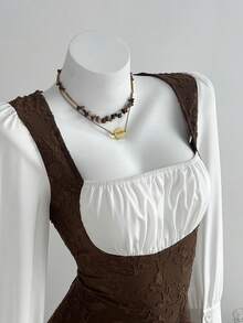 Elamini 女式提花纹理拼布迷你连衣裙