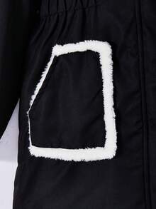 Sparklyn Tween Girls Casual Thermal Lined Hooded Coats - Black - View 3