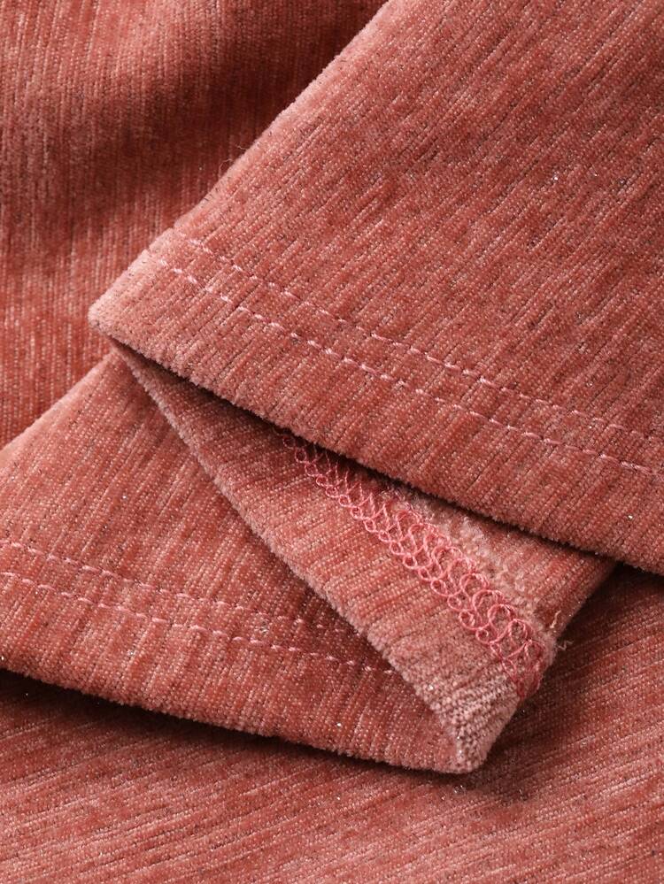 Women's Elegant Ruffle Hem Lantern Sleeve Top And Skirt 2 Pieces Set, Autumn