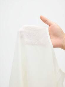 Eassivo Eassivo 女式纯色圆领长袖休闲健身运动T恤 - 白色 - 查看 7