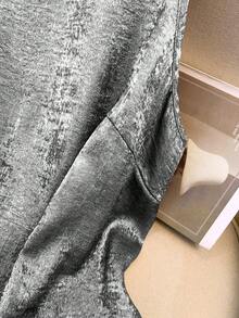 Regalyn Camiseta sin mangas holgada de cuello redondo de talla grande para mujer, con acabado metálico lujoso, adecuada para uso diario, verano y fiestas