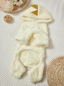 PETSIN 秋冬四足抓绒宠物连体衣 - 加厚保暖防风连体衣，适合小型犬、猫和小动物 | 可爱舒适的室内/室外全身睡衣