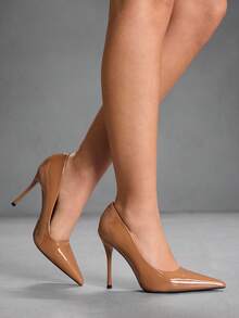 CUCCOO SZL Women's Pointed Toe Stiletto High Heel Pumps, Suitable For Commuting, Dating, Party And Other Occasions For Christmas Spring Shoes - Camel - View 6
