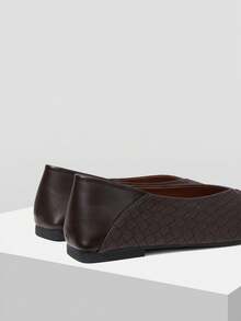 MOTF VINTAGE BALLET FLATS, FASHION COMFORTABLE ELEGANT SQUARE TOE -ON SHOES FOR WOMEN, SUITABLE FOR ALL SEASONS FOR CHRISTMAS - Coffee Brown - View 5