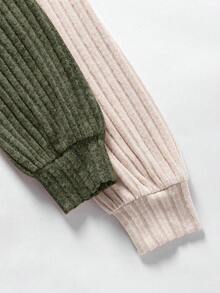 SHEIN 2pcs Set Bodysuit, Comfortable Autumn/Winter Base Layer Bodysuit - Brown - View 5