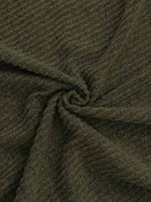 Modelyn 女士前扣长袖蓬松拼接休闲宽松连衣裙长款晚礼服 - 綠色 - 查看 7