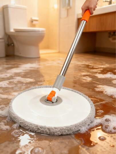 1/2/3/5/8 st. kompatibel med 9,64 tums rund självhäftande moppduk, handtvättfria avloppsseparerande mopptillbehör, absorberande mopphuvud med ultrafina fibrer, tillbehör till rengöringsmedel, utbyte till rengöringsverktyg