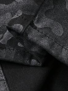 DAZY 男士休闲印花牛仔裤 - 黑色 - 查看 7