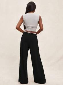 NYA SZN Pants Wide Leg Trousers Matching Summer Lounge Pants Comfortable For Women - Black - View 6