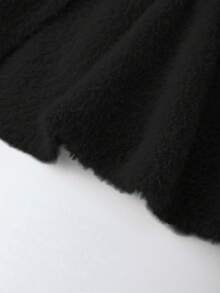Franclia Women's Elegant Front Button Ruffle Hem Cardigan, Autumn - Black - View 8