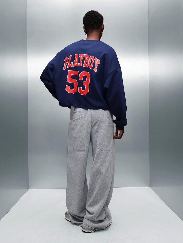 PLAYBOY X SUMWON Varsity Sweatshirt With Raw Edge