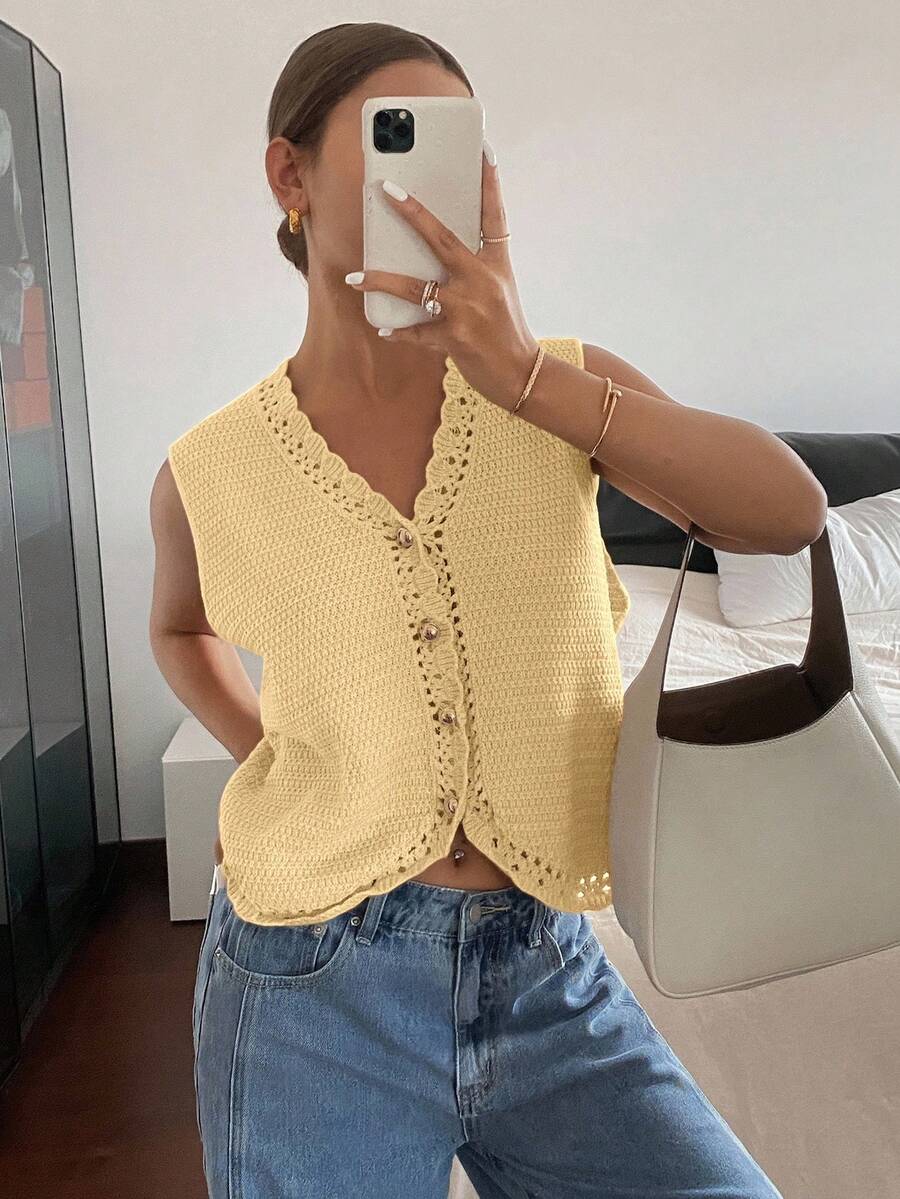 Siren Gaze Women Plain Knit Pullover, Fashion Suitable For Summer In Fall/Winter Spring Casual - Mustard Yellow - View 1