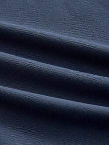 SWAVVY 男士修身短袖海军蓝T恤，全身数码印花，夏季 - 藍色 - 查看 7