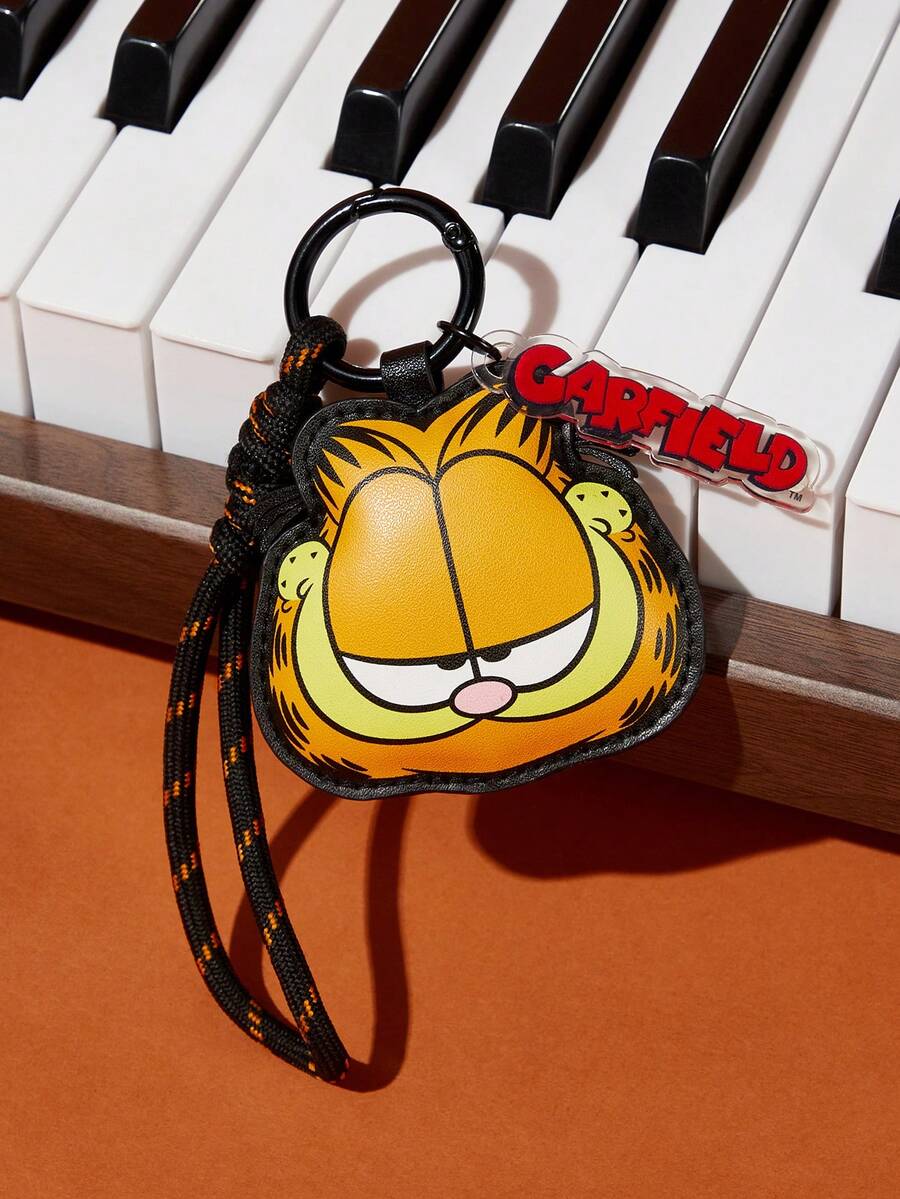 GARFIELD | SHEIN 1 chiếc mặt dây chuyền trang trí in hình bằng da PU, dùng để treo túi xách, móc khóa, có thể treo trên túi, ví, quần áo, hình mèo. - Nhiều màu - Xem 1