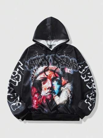 Street Life Herren bedruckter Kapuzenpullover, geeignet für den täglichen Gebrauch, Frühling/Sommer