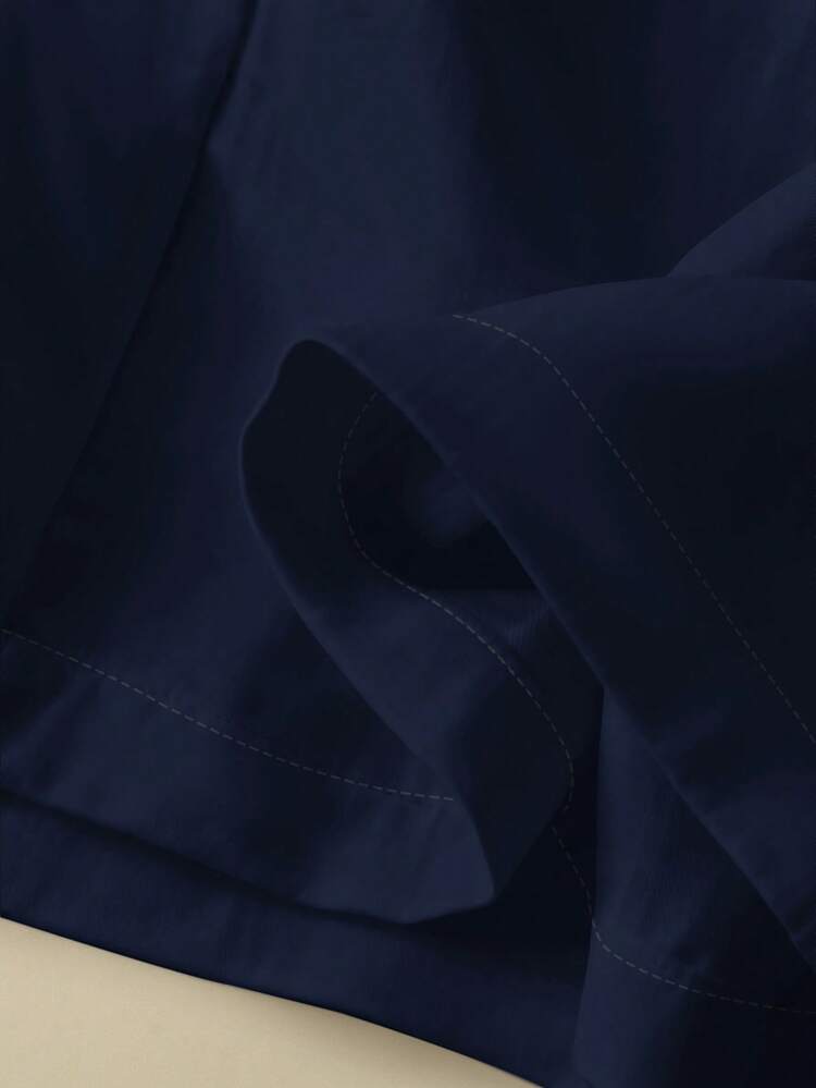 Rusticease 女士休闲波浪纹理面料长裤，适合秋季 - 藏蓝色 - 查看 7