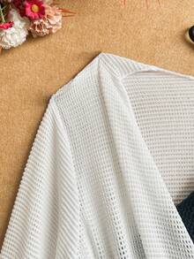 SHEIN Swim Summer Beach Drawstring Side Cover Up Jumpsuit Without Bikini Set - White - View 3