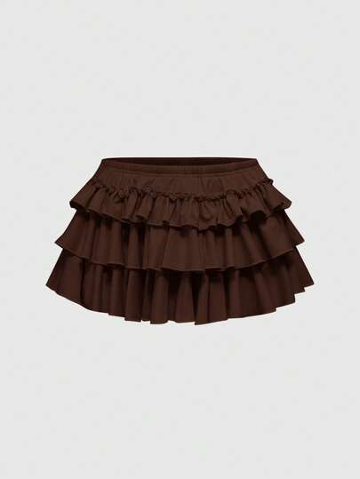 J-Fashion Vintage Low Waist Sexy Y2K Leopard Print Full Skirt For Women