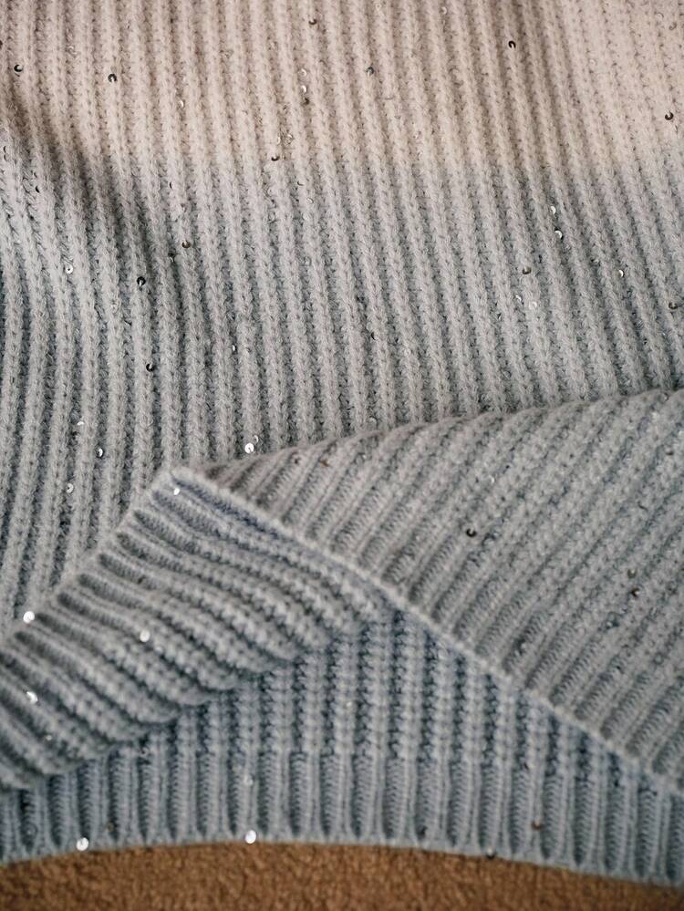OMBRE CONTRAST SEQUIN SWEATER FOR AUTUMN & WINTER