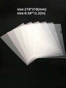 5/10/30PCS  L-Shaped A4 Folders Clear PP Plastic File Bags Waterproof Single Page Document Protector Portfolio Organizer For Office School Supplies Back To College Business Document Storage