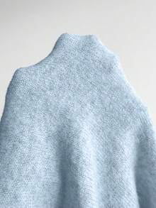 SHEIN Unity Casual Minimalist Versatile Front Open Loose Cardigan, Autumn/Winter - Blue - View 6