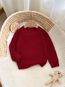 SHEIN Playful Pals 男婴圣诞时尚毛衣，适合秋冬季穿着