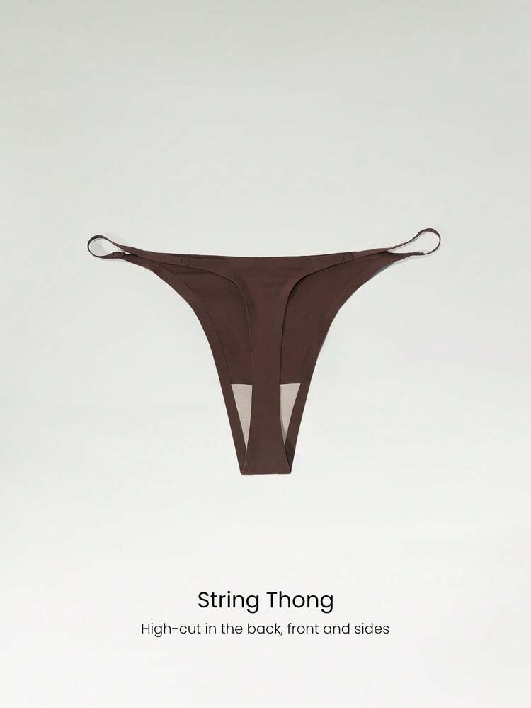 GLOWMODE Bộ 2 quần lót dây T-string cạp trung, siêu nhẹ, không đường may, ôm sát, thích hợp mặc hàng ngày. - Cảm hứng quế - Xem 3