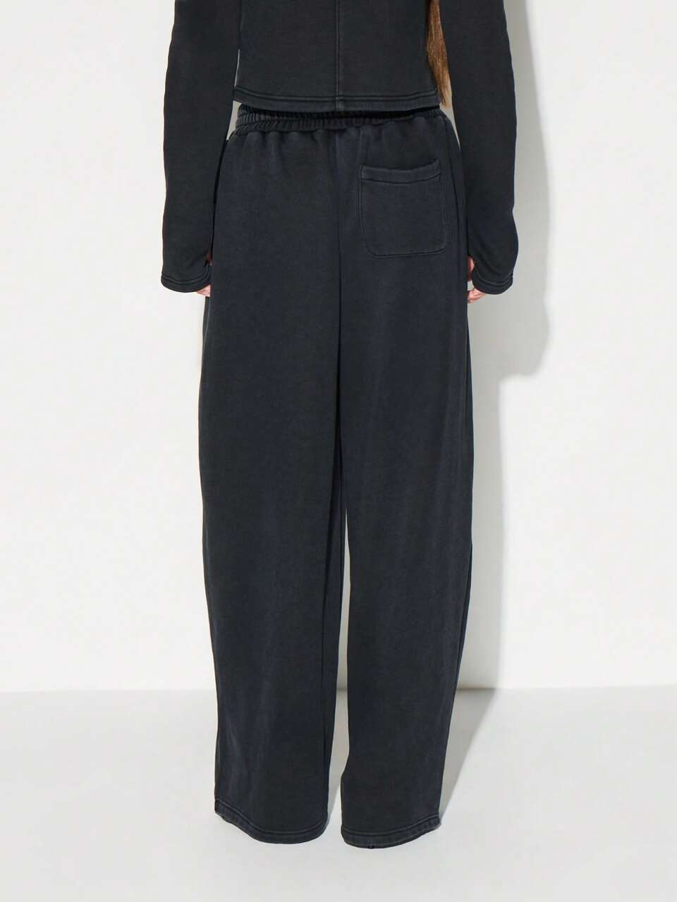Washed Oversized Jogger Sweatpants With Elastic Waistband Wide Leg Casual Loungewear