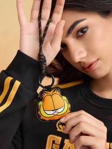 GARFIELD | SHEIN 1 chiếc mặt dây chuyền trang trí in hình bằng da PU, dùng để treo túi xách, móc khóa, có thể treo trên túi, ví, quần áo, hình mèo. - Nhiều màu - Xem 2