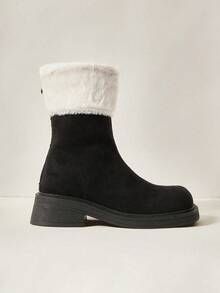 Cuccoo Botas de tobillo casuales para mujer con color de contraste, para uso diario al aire libre, nueva temporada de otoño/invierno y fiestas - Negro - Ver 2