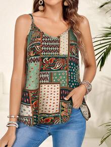 EMERY ROSE Top sin mangas de estilo bohemio y versátil para mujer de verano - Multicolor - Ver 5