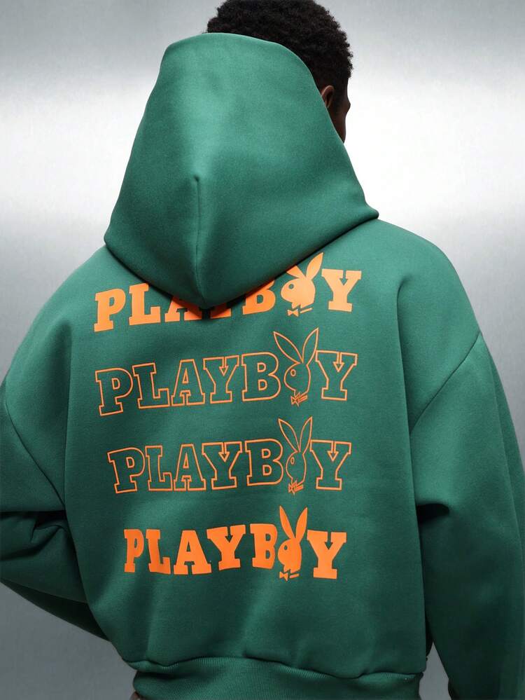 PLAYBOY X SUMWON Pullover Hoodie With Drawstring And Centre Pocket