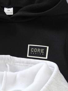 SHEIN Genkimix Kids 3pcs/Set Toddler Boys' Casual Dinosaur Embroidery Hoodie Sweatshirt & Loose Pants Outfit, High-Quality Soft Fabric, Versatile For School, Outing, Holiday, Party, Back To School Season