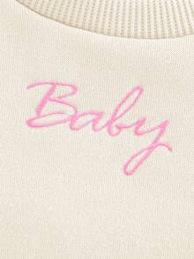 Cozy Pixies 2pcs Baby Girl Rainbow Pattern Crew Neck Raglan Sleeve Sweatshirt And Jogger Pants Set - Apricot - View 5