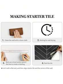 1/10 /20/30/50pcs Waterproof Modern Geometric Herringbone Pattern DIY Tile Stickers Modern Removable Self-Adhesive Wall Tile Stickers Kitchen Bathroom Backsplash Suitable For Holiday Decoration - Multicolor - View 6