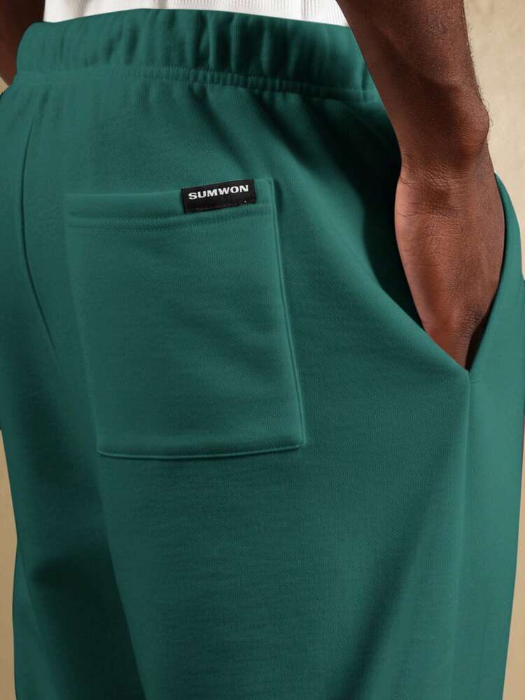 Straight Fit Drop Crotch Joggers With Drawstring