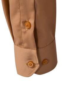 Manfinity Mode Áo sơ mi nam dài tay màu trơn, thường ngày/làm việc, mùa thu - Màu Khaki - Xem 4